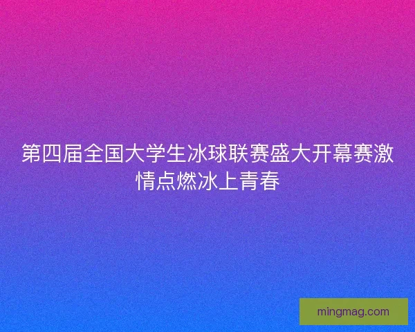 第四届全国大学生冰球联赛盛大开幕赛激情点燃冰上青春